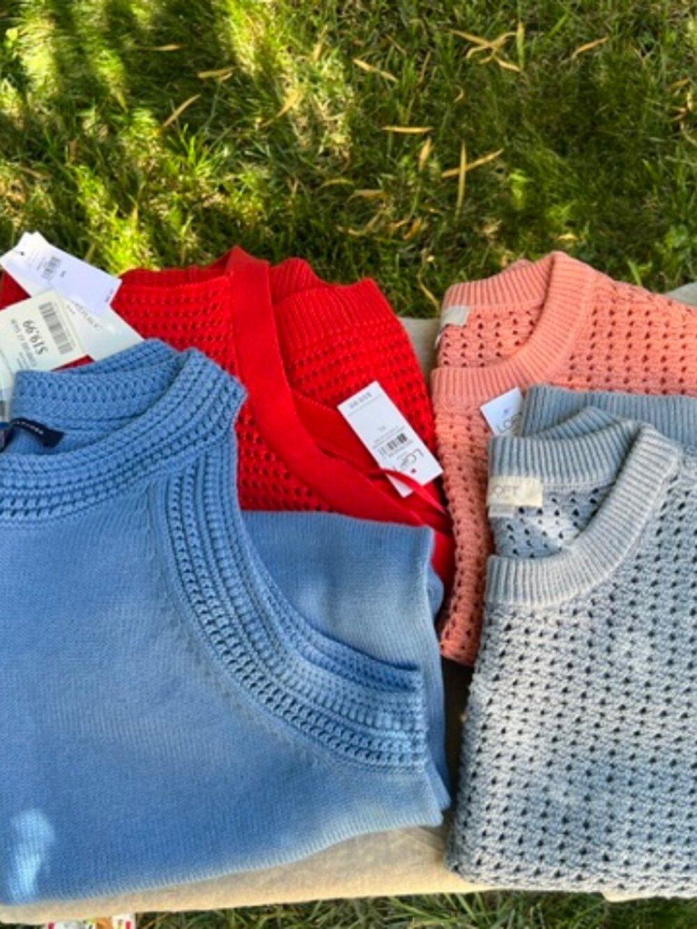 NWT (4) Open Stitch sleeveless sweaters SZ XL